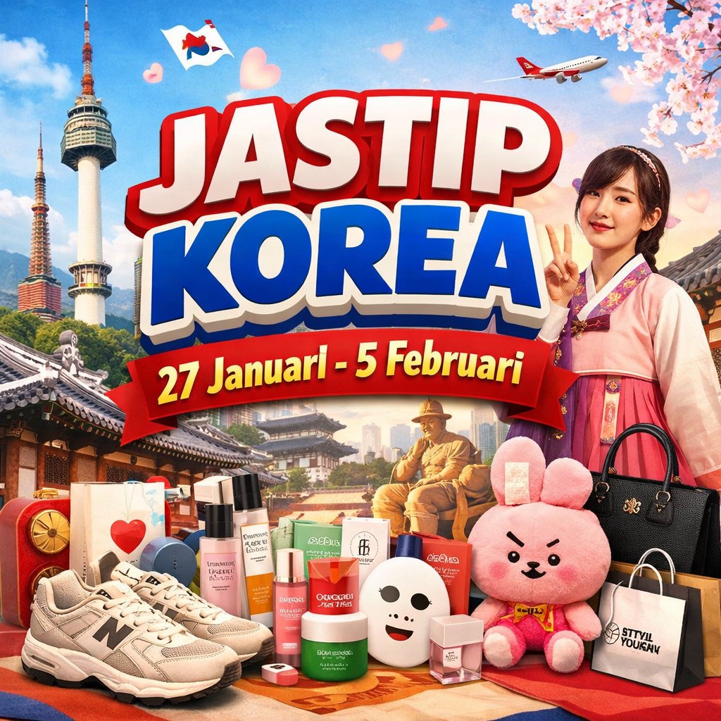 NeDicky's tweet image. OPEN JASTIP KOREA !
27 Januari - 5 Febuari

🇰🇷 JASTIP KOREA OPEN! 🇰🇷
📅 27 Januari – 5 Februari

Titip apa aja langsung dari Korea ✈️
Skincare, fashion, album K-Pop, merch, sampai barang request khusus ✨

📩 DM sekarang sebelum slot penuh!

#JastipKorea #KoreanSalesMusicAwards