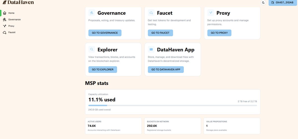 Not just stats — signals. Active users and growing buckets show DataHaven is moving from idea to infrastructure through real-world testing.
apps.datahaven.xyz/testnet

<a href="/DataHaven_xyz/">DataHaven 🫎</a>