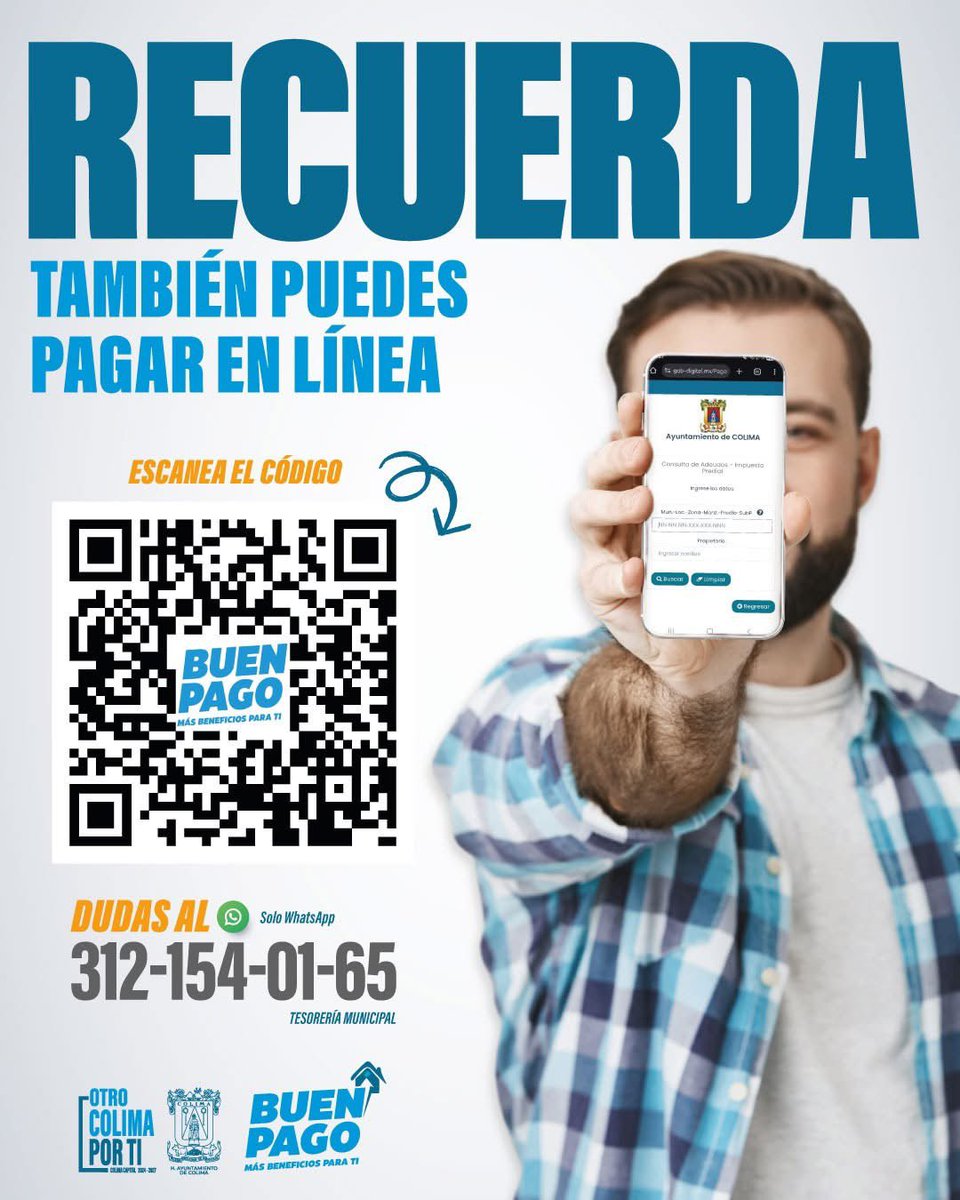 ¡Paga tu predial desde la comodidad de tu hogar u oficina! 💻🏠

Solo da clic aquí: 👉 gob-digital.mx/PagoEnLinea

¡Es fácil y seguro! ✅

#OtroColimaPorTi