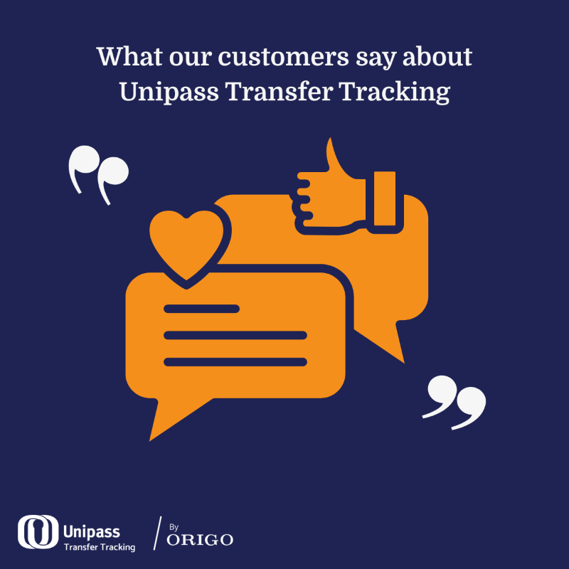 Origo_Services's tweet photo. Ready to take transfer tracking to the next level?

Unipass Transfer Tracking boosts efficiency for providers and advisers, simplifying the process for clients.

See real results and benefits in our latest booklet, What our customers say about Unipass Transfer Tracking.