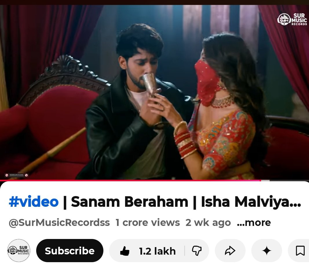 TeamPeloOnline's tweet photo. 10m views on #SanamBeraham congratulations to #BaseerAli &amp; #ishaMalviya for the grace and emotion that made this song beautiful &amp; your magical Collab connected with millions &amp; to the fans  this milestone belongs to you Your love streams and support turned a song into a movement https://t.co/zEJTkwySIy