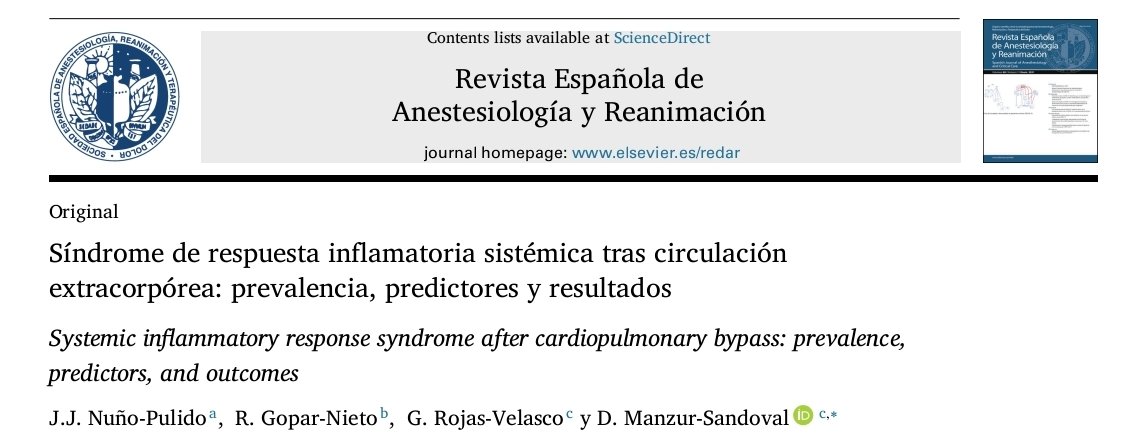 Revista Española de Anestesiología y Reanimación tweet media