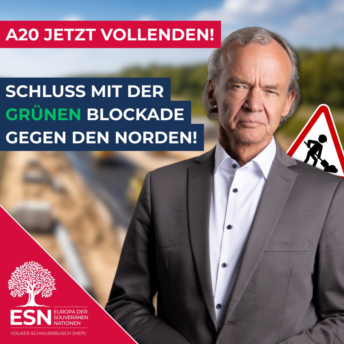 A20 endlich vollenden – Schluss mit der grünen Blockade gegen den Norden!
Wer dieses Zukunftsprojekt jahrelang torpediert, schadet Pendlern, Tourismus und Wirtschaft. Wir fordern: Infrastruktur endlich priorisieren und das Verbandsklagerecht reformieren. Lebensader A20 – jetzt!