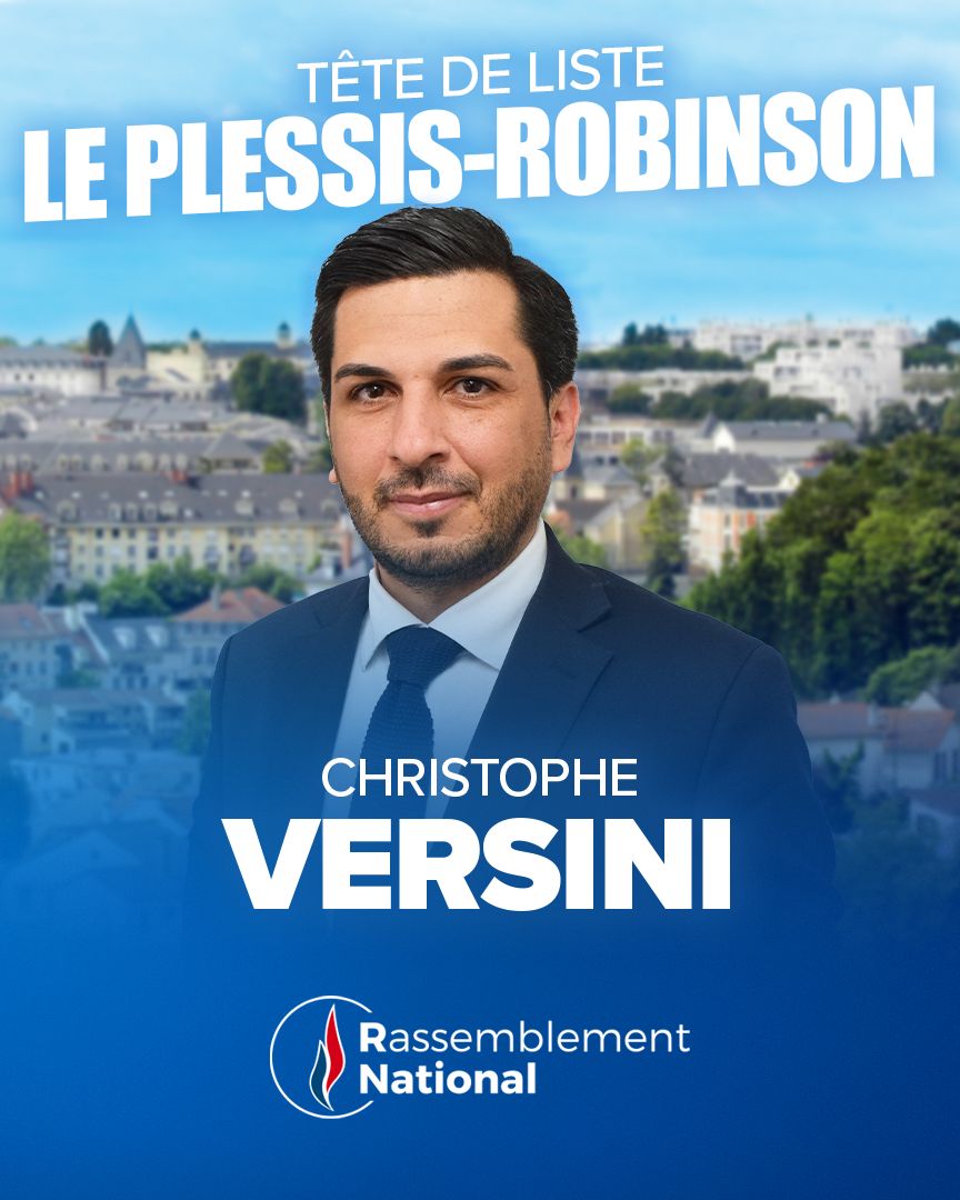 🔵 Au Plessis-Robinson, <a href="/Ch_Versini/">Christophe Versini</a>, délégué départemental des Hauts-de-Seine, sera la tête de liste du Rassemblement National pour les élections municipales des 15 et 22 mars prochains !

🇫🇷 Soutenez nos candidats : …icipales2026.rassemblementnational.fr