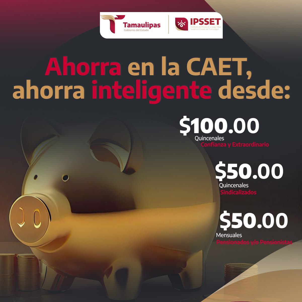 La #CAET te invita a ahorrar💰💰
Descarga la solicitud ➡️ tamaulipas.gob.mx/ipsset/caet/
📞 834 3187300 ext. 76431, 76449 , 76479 y 76484
📌Todos los trámites en este Instituto son gratuitos
#IPSSETCuidadeti #Tamaulipas #CdVictoria #NuevoLaredo #Reynosa #Matamoros #Tampico