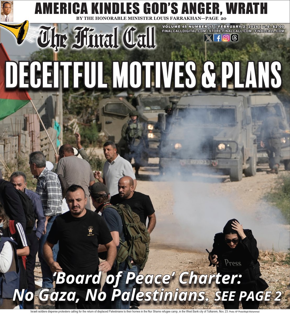 New Edition:: Deceitful Motives &amp; Plans
'Board of Peace' Charter: No Gaza, No Palestinians.

Read more at finalcall.com