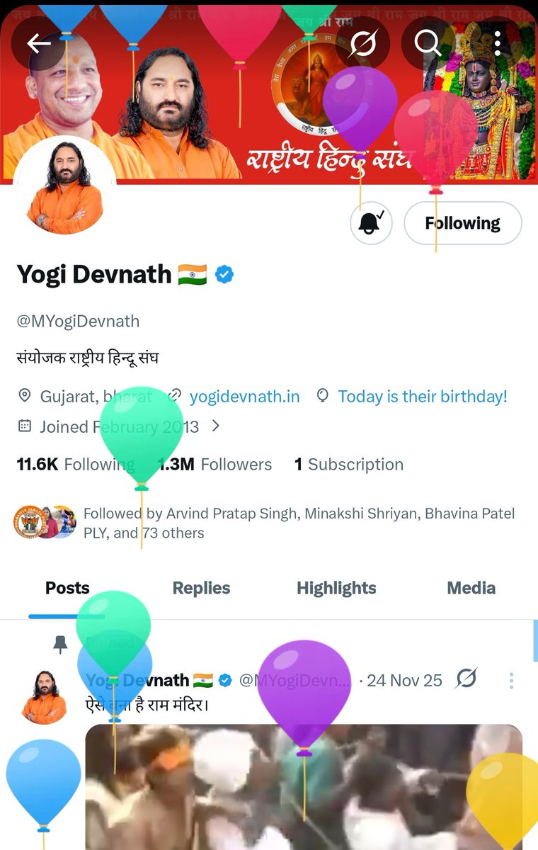 bagi_uchit's tweet photo. आदरणीय महाराज @MYogiDevnath जी आपको जन्मदिन की हार्दिक बधाई एवं कोटि-कोटि शुभकामनाएं 🙏 https://t.co/NR2up8J1Hj