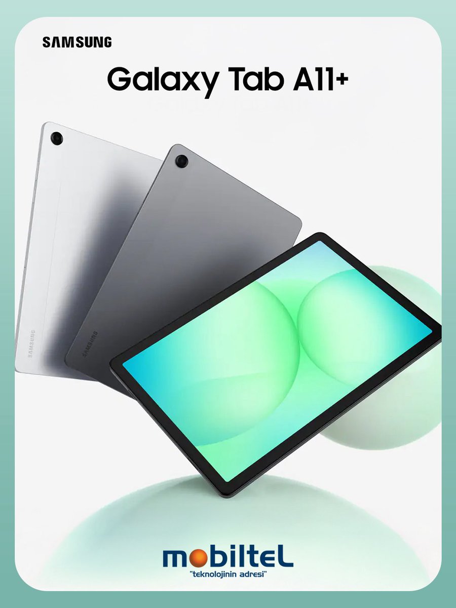 Samsung Galaxy Tab A11+ ile her şey kontrol altında.
Günlük kullanımda maksimum performans, modern tasarımda kusursuz denge.

#Samsung #Galaxy
#Mobiltel #TeknolojininAdresi
