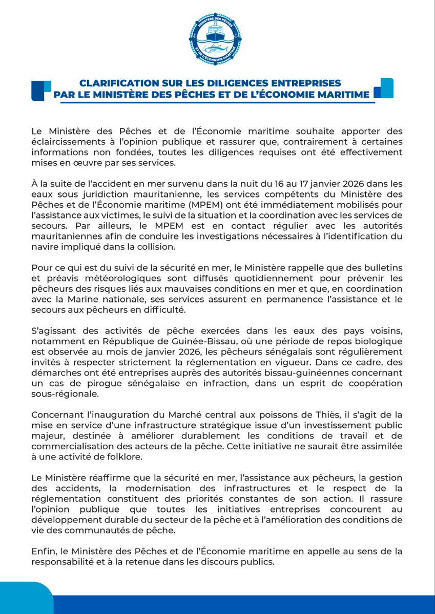 Ministère des Pêches et de l’Économie maritime tweet media