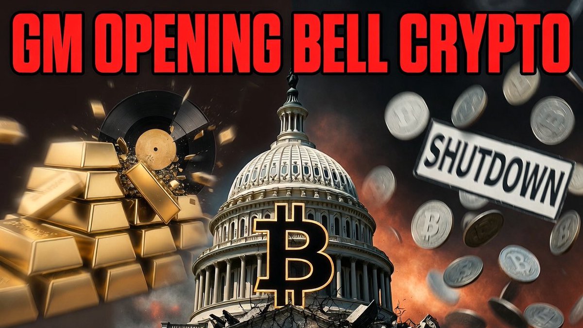 CryptoBullRon's tweet photo. Looming shutdown rattles markets while precious metals hit insane peaks—what does it mean for bitcoin? We break it down live. https://t.co/M3eSuxNlSq