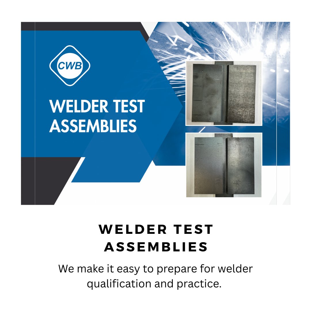 cwbgroupwelding's tweet image. Welder Test Assemblies 

We make it easy to prepare for welder qualification and practice 

Learn More: ow.ly/ljoh50Y048x

#Welder #Test #Assemblies #Manufacture #Qualification #CSA