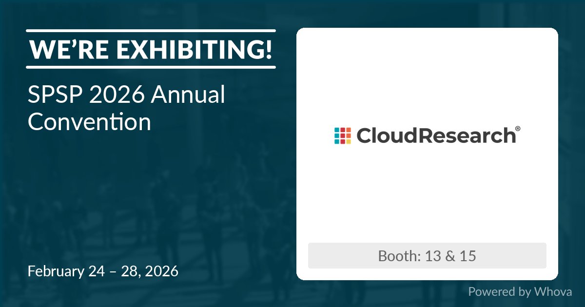 CloudResearch's tweet image. SPSP is just one month away! 🎉
Find us at:
➡️ Booths 13 &amp;amp; 15 for #Engage
➡️ Booth 11 for #Connect, paired with our open-access textbook, Research in the Cloud

And yes—there will be donuts 🍩

#onlineresearch #psychology #onlinesurveys #phdchat #AcademicChatter #dataquality
