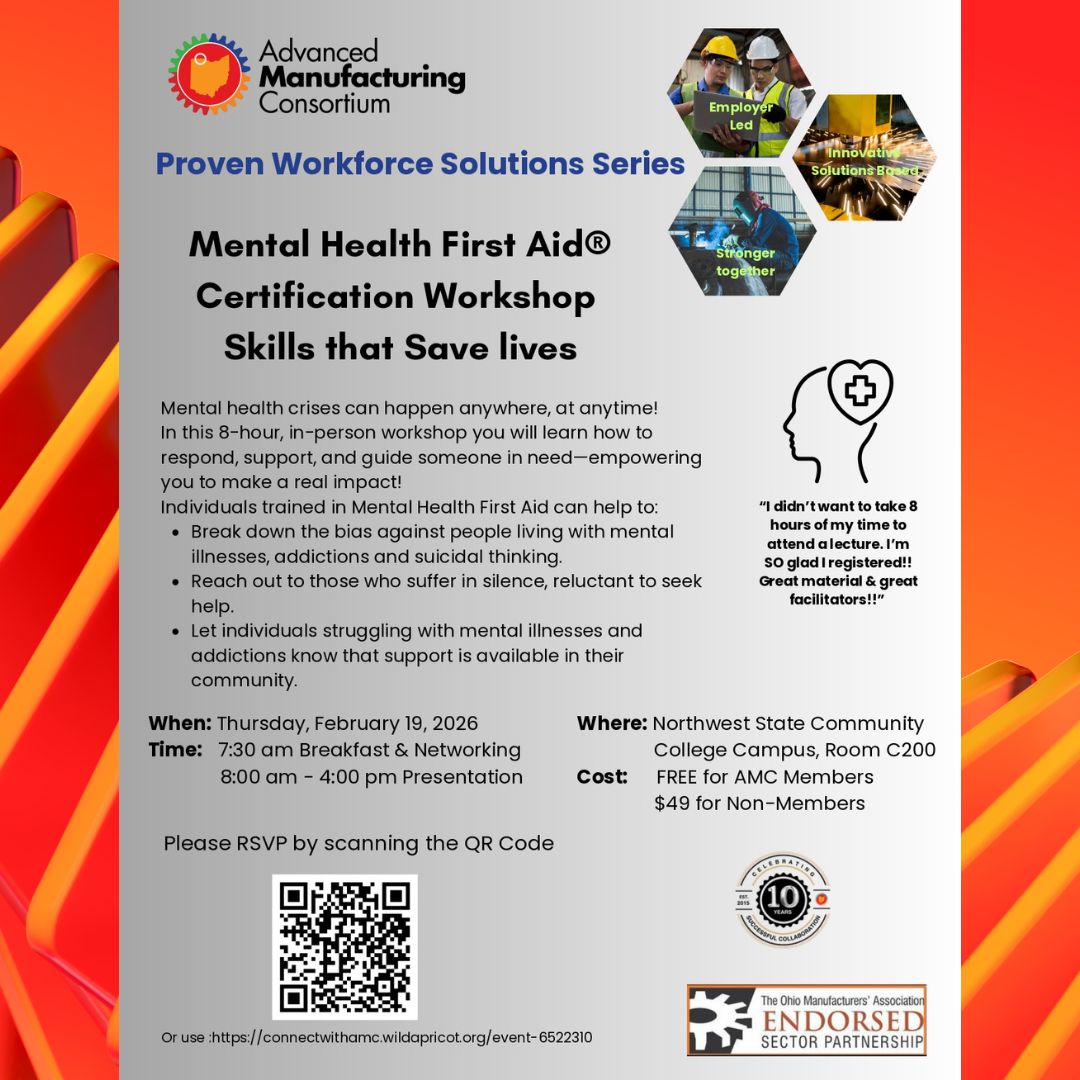 ConnectWithAMC's tweet image. A mental health emergency can strike at any time. Are your team members prepared to assist? This valuable training is free for AMC members and open to non-members for $49.