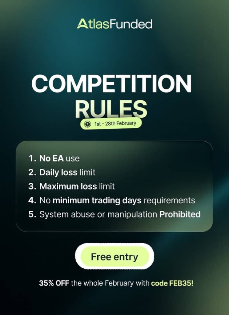 🏆 Registration is LIVE.

Atlas Funded’s Trading Competition kicks off February 1st.

Registration ends midnight 31st secure your spot now and compete for the top spot.

👉 Register today through your Atlas Funded dashboard