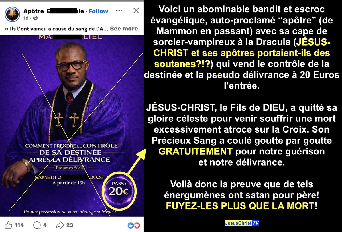 JesusChrist_TV's tweet image. #JesusChristTV #GeorgesNama #FauxPasteurs #FauxProphetes