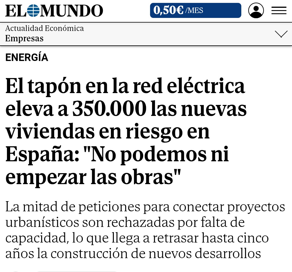 Qué país. No podemos construir viviendas ni abrir industrias porque no tenemos electricidad suficiente. ¡Y mientras, cerrando centrales nucleares!