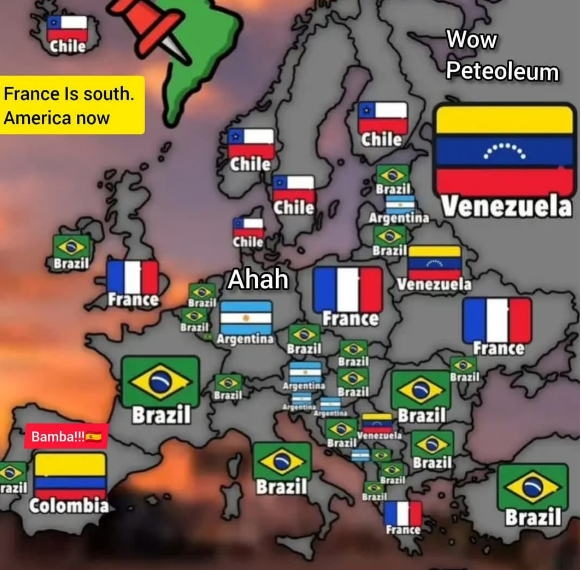 Esto lo vi ayer y me pareció muy simpático, los países sudamericanos más populares en europa.

Miren en donde Chile es popular.

PD: En algunos lados creen que Francia es sudamerica xD