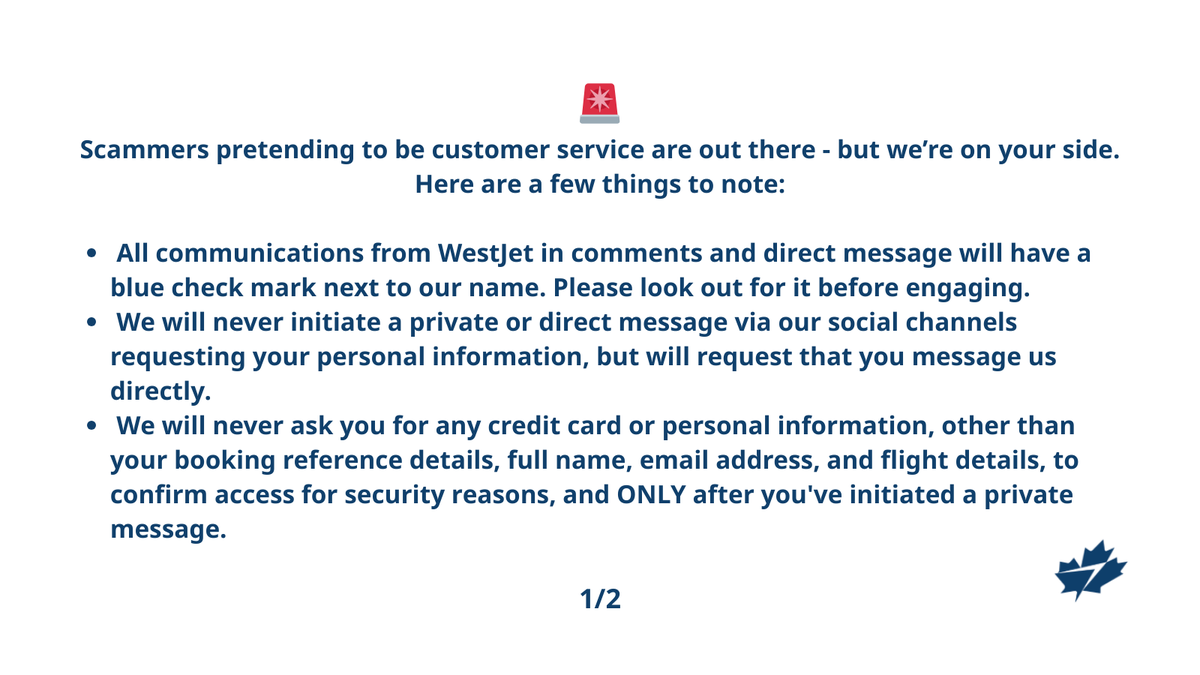 WestJet tweet media