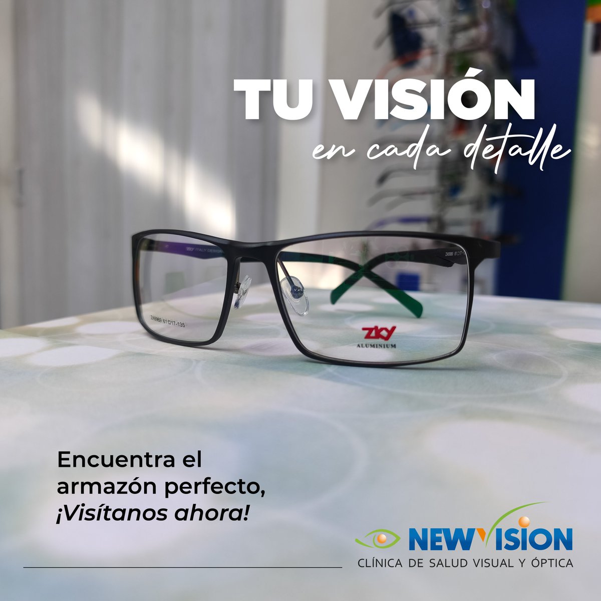 NewVisionSV's tweet photo. Armazones pensados para ti: modernos, resistentes y llenos de personalidad. ¡Haz tu cita! #Lentes #Gafas #OpticaNewVisionElSalvador #SaludVisual https://t.co/j5q0mJ0pq4