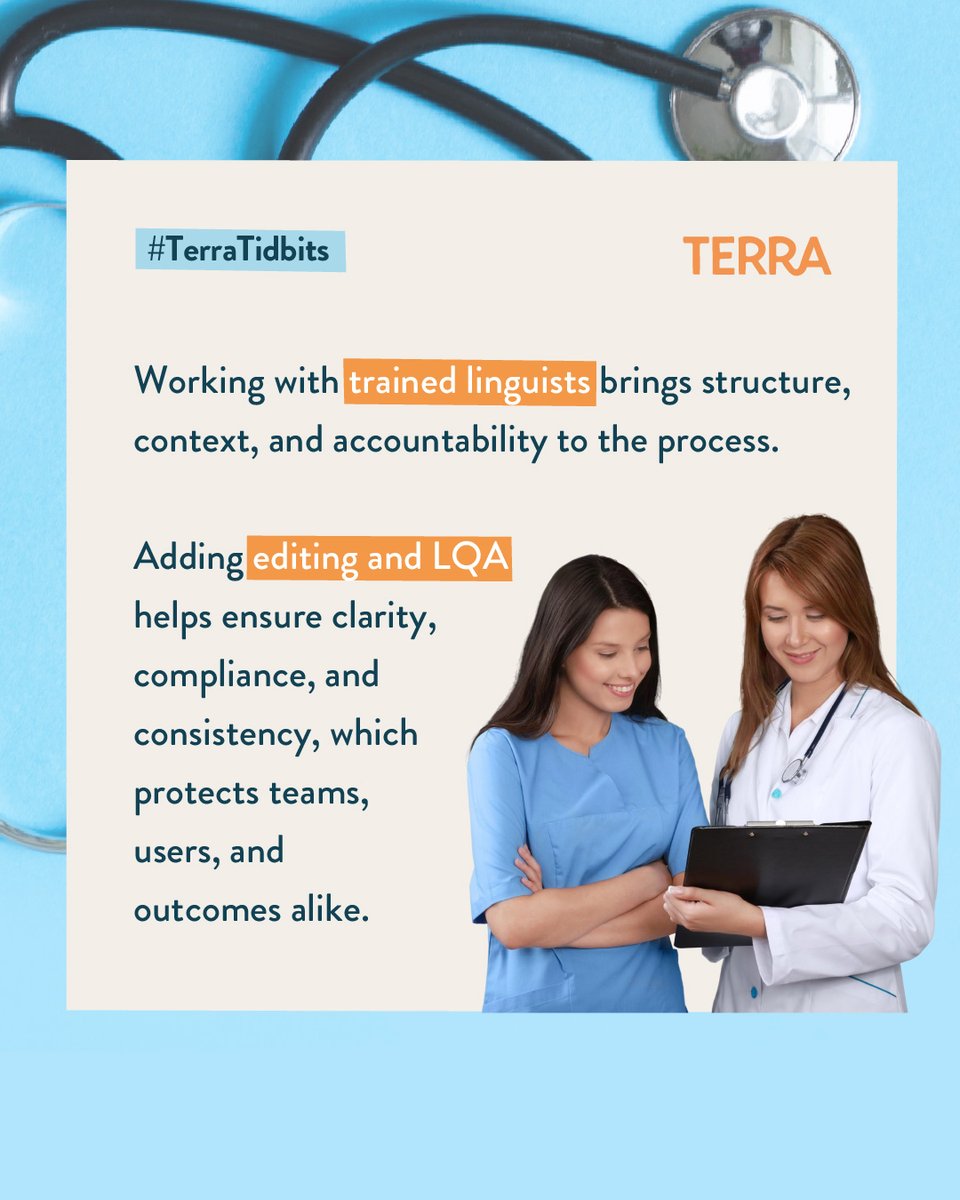 💭 When accuracy matters, how language is handled makes a difference. In today’s #TerraTidbit, we look at why structured language workflows support better outcomes for teams and users alike.

#Translation #Localization #LanguageAccess