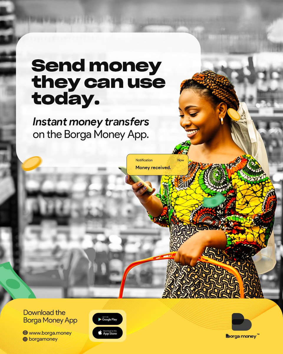 For food, transport, and daily needs.​
Top up mobile wallets instantly with Borga. 💛
