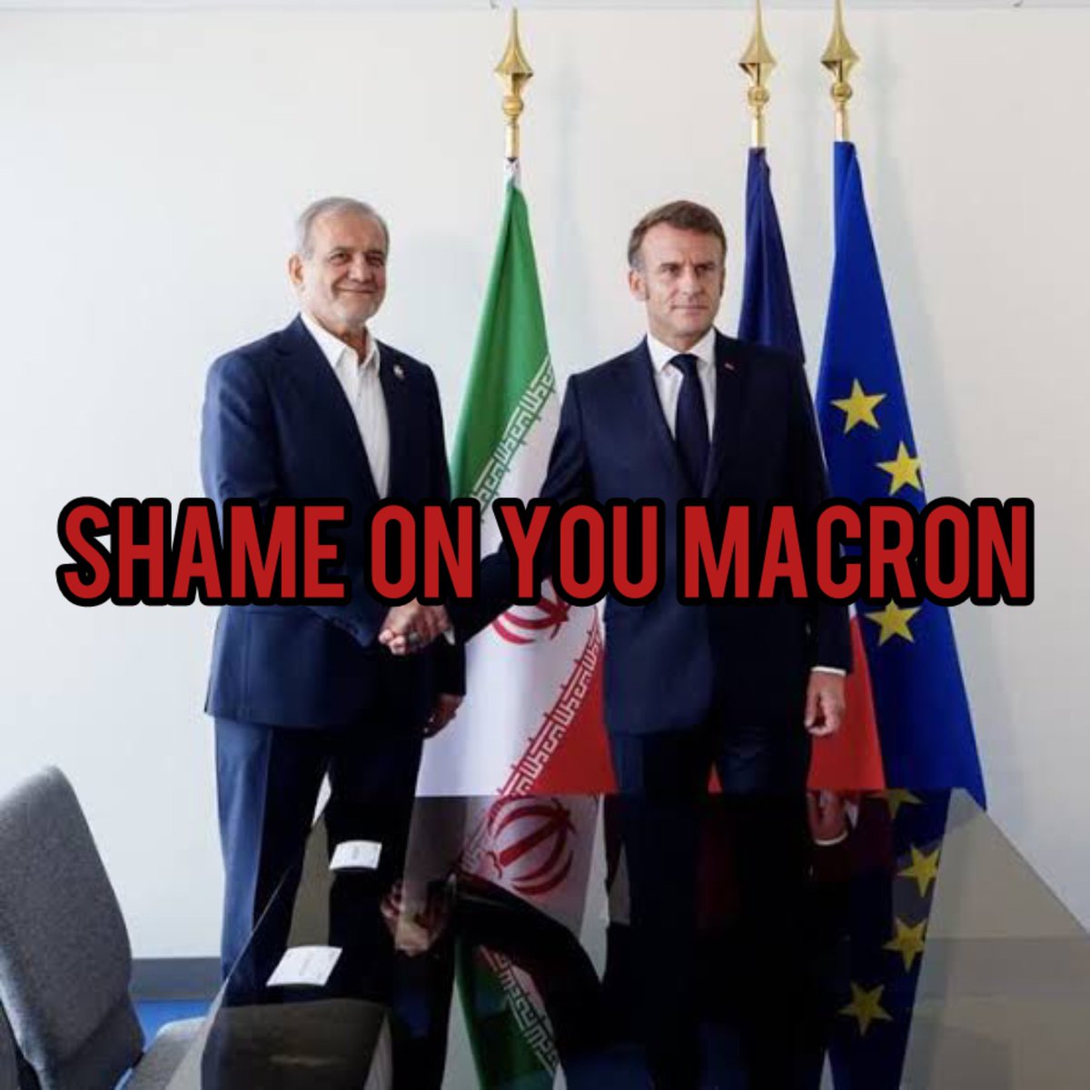 Mr. <a href="/EmmanuelMacron/">Emmanuel Macron</a> , you’ve exhausted the world.
Since you came to power in 2017, you’ve only supported the mullahs.
Shame on you.
The IRGC massacred 50,000 people in the streets of Iran, and you’re still pursuing diplomacy with the Islamic Republic.
Your presidency will