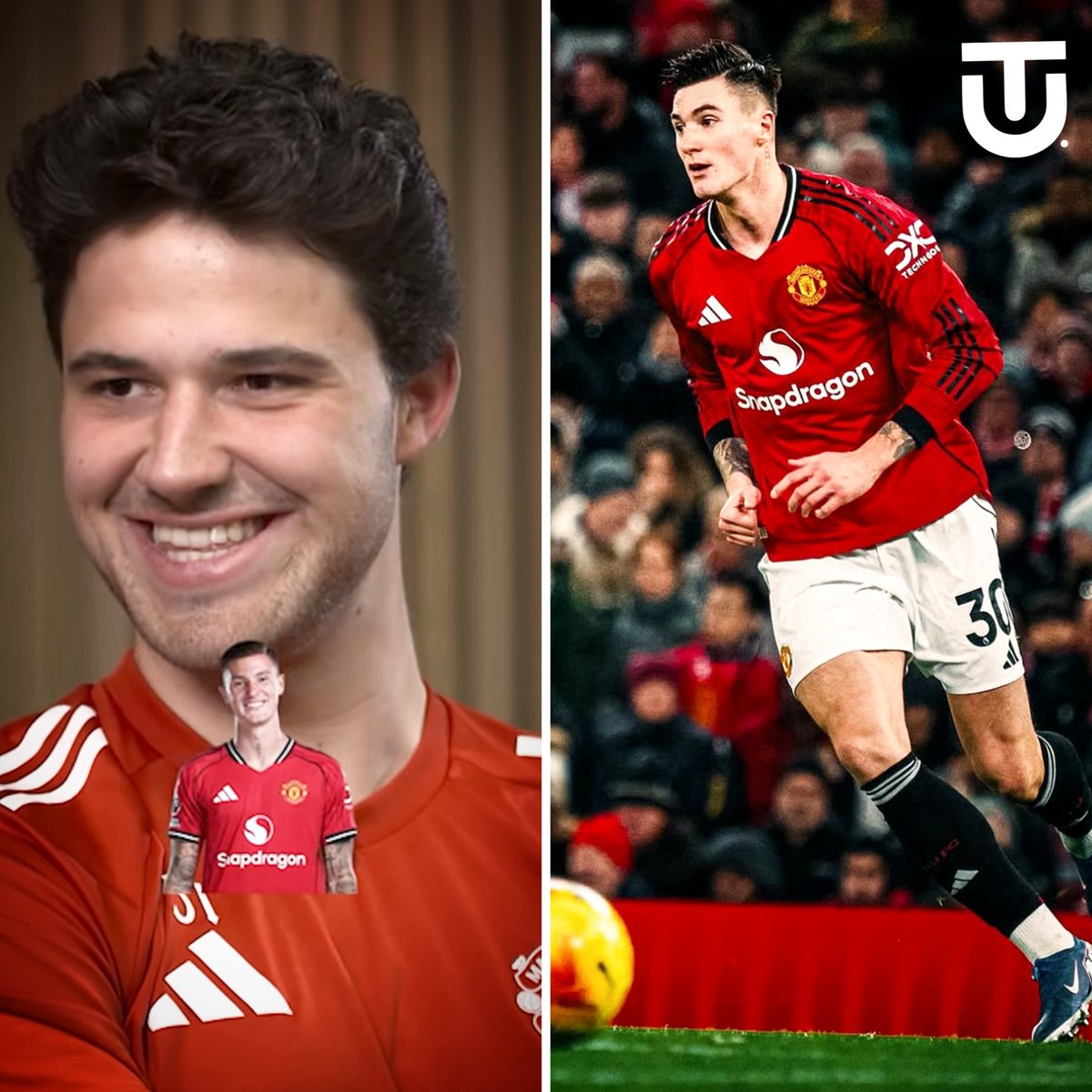 Utdtruthful's tweet image. 🚨🗣️ Senne Lammens when asked who has the hardest shot:

"Benjamin Sesko without question". 💥