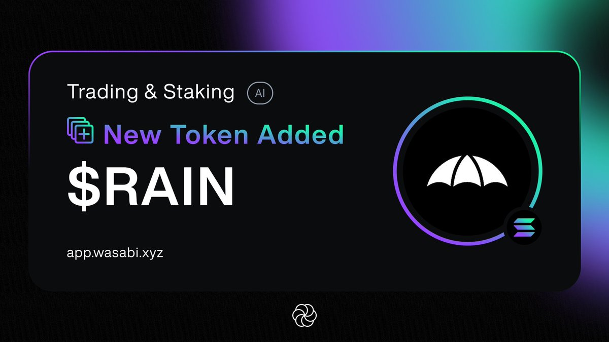 wasabi_protocol's tweet image. Welcome, @rainmakerdotfun - $RAIN has landed on Wasabi.  

Trade with up to 3x leverage. 
Earn yield from real onchain activity.  

Links 👇