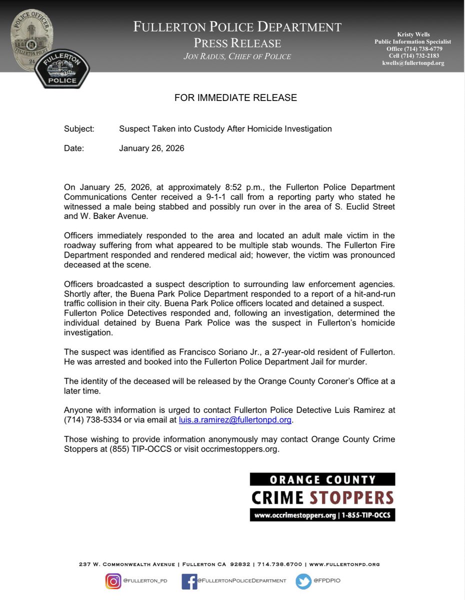 Fullerton PD tweet media