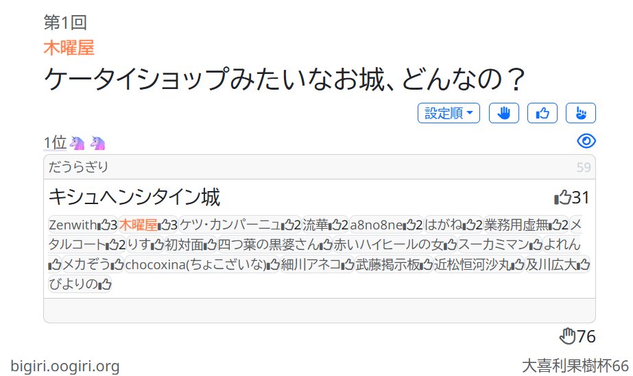 こういう回答に出会うために大喜利やってる　#大喜利果樹杯