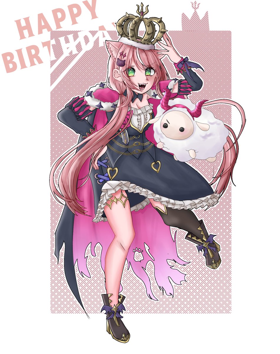 でかい魔王様と小さいオトナリの誕生日征服 #Nari_art 素敵な合作に