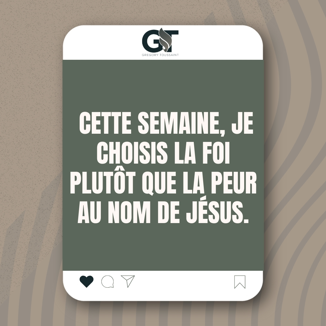 Car l'esprit que Dieu a placé en nous n'est pas un esprit de peur, mais plutôt de victoire.

#gregorytoussaint #shekinahfm