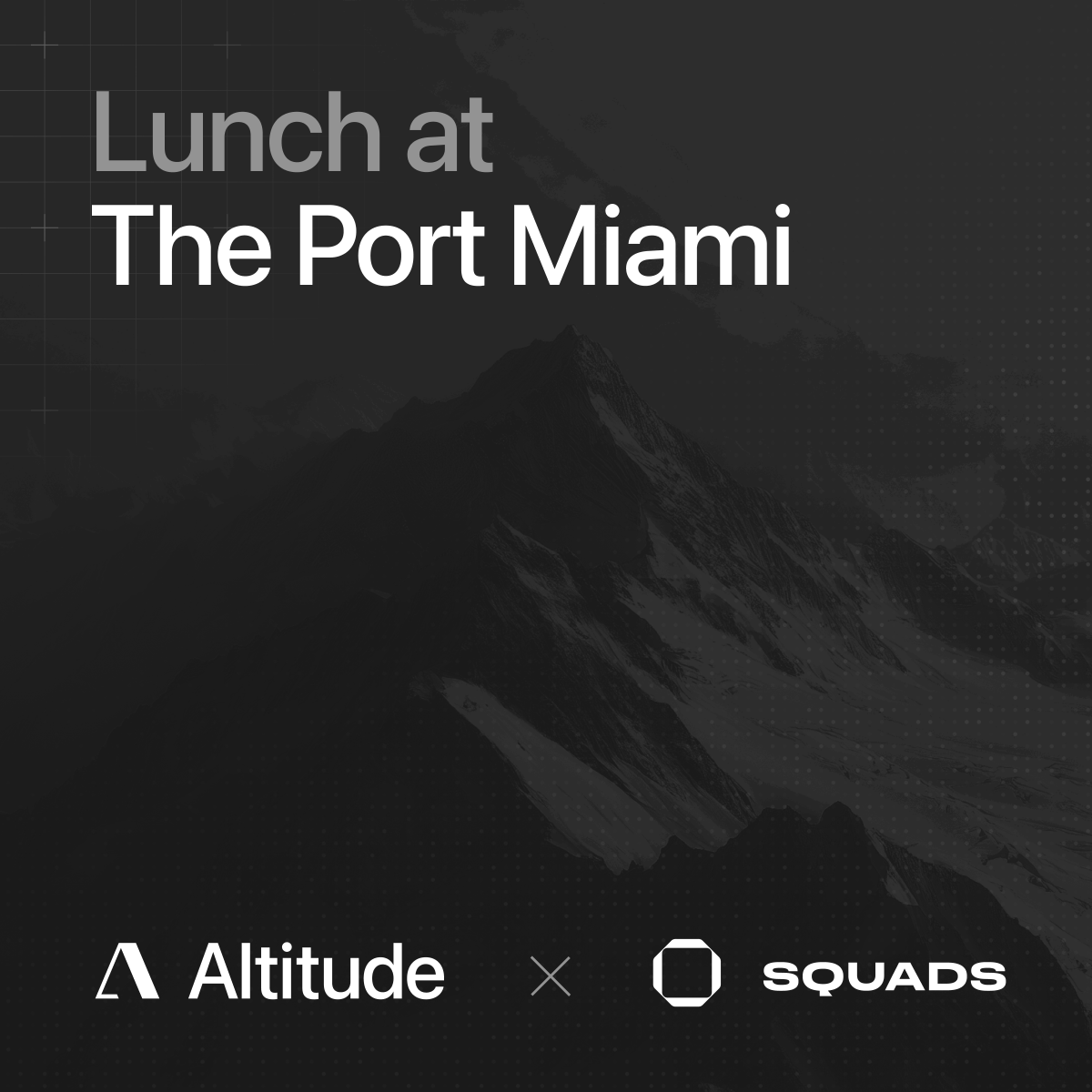 altitude's tweet image. In Miami this week? Join the Altitude team for tacos at @ThePortMiami this Wednesday.

Link to sign up below.