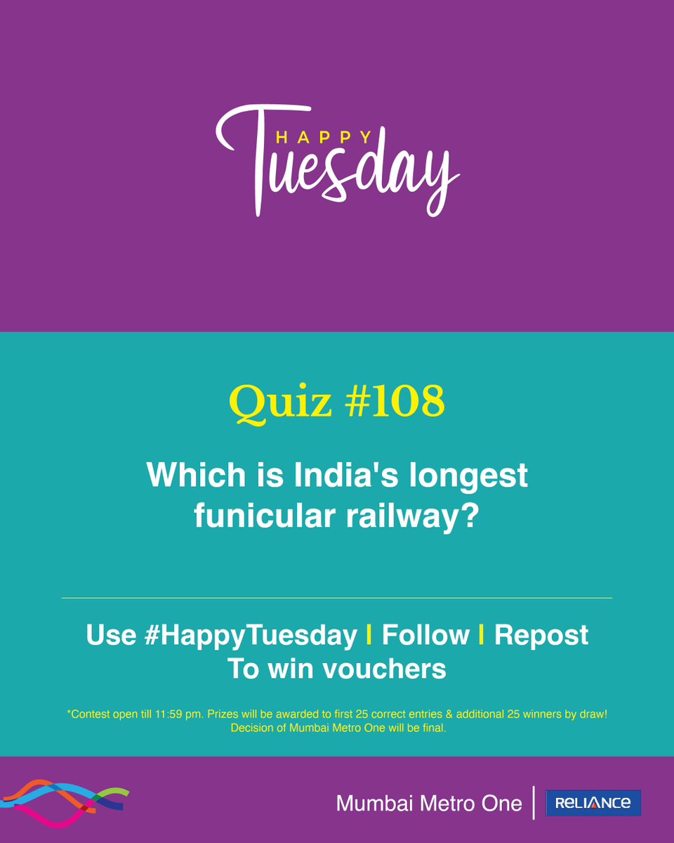 #HappyTuesday quiz is here! 

The 108th edition is about is about a 1.2km service started on January 18th, 2026.

Prizes will be awarded to 50 winners, the first 25 correct entries, and an additional 25 winners by draw.

Follow, Repost and Use #HappyTuesday (all mandatory) to