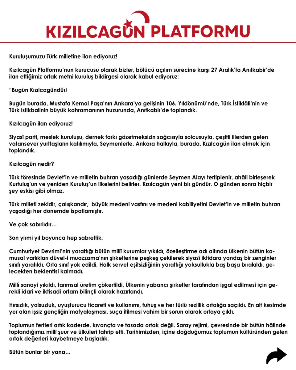kizilcagunp's tweet image. Kuruluşumuzu Türk milletine ilan ediyoruz!

@Pakize_Akbaba @medreyata @BayraktarOr @celebieray @HarpCografyasi @CVPSerkanOz @OrkunOzeller @rifatserdaroglu @idrisTugunmus12 @turkalican