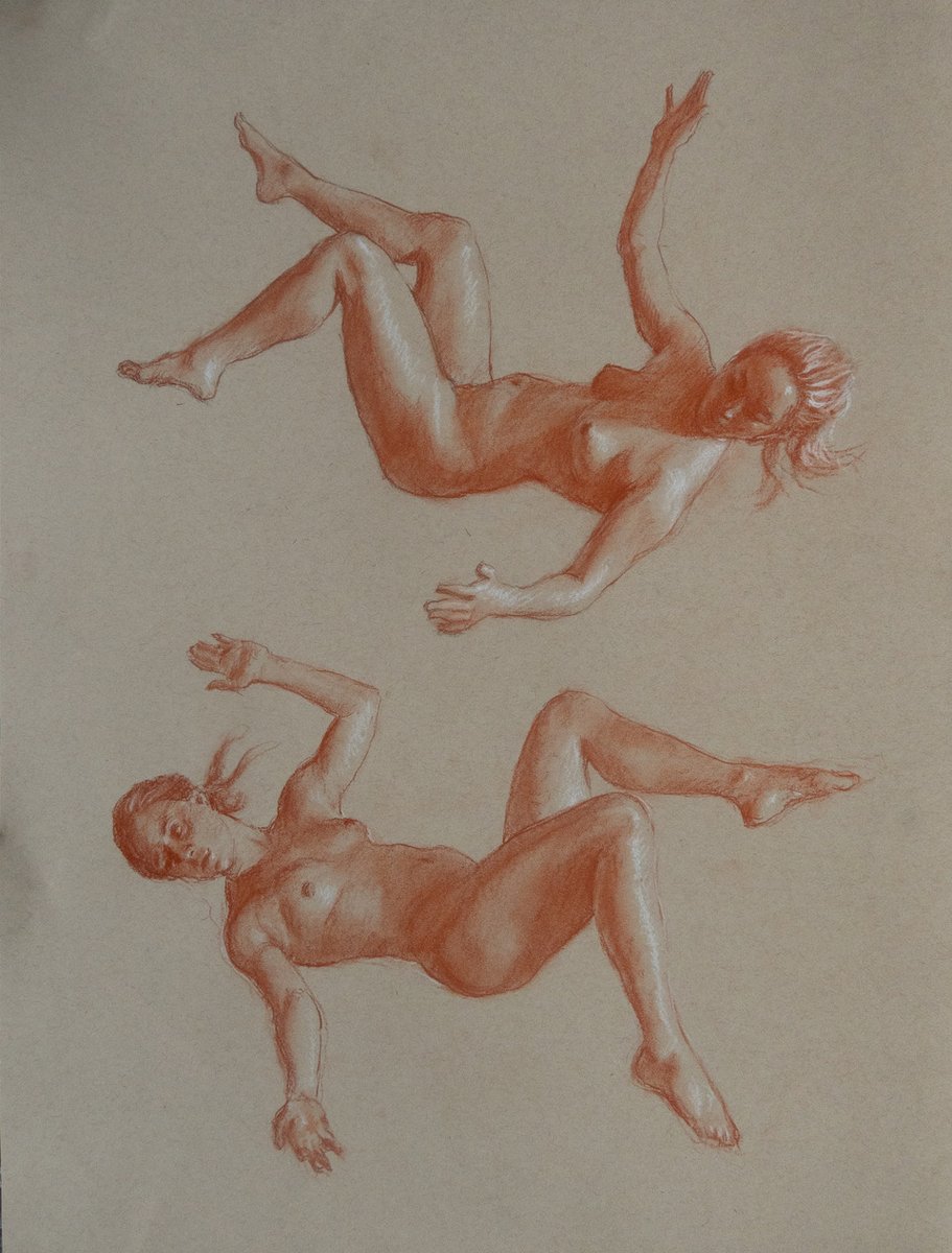 Falling studies, Sanguine chalk.

#artist #chalk #figurativeart