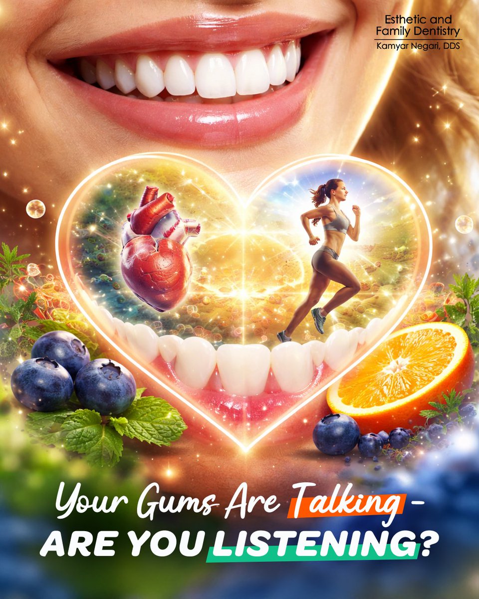 negaridr's tweet photo. Your Gums Are Talking—Are You Listening? 👂🦷

Your #smile starts with your #gums 😁.

#HealthyGums support your #heart ❤️, boost #energy ⚡, and improve #focus 🧠.

Care daily, notice the signs, and let a #HealthySmile power your #week 🚀.

#MondayMotivation #OralHealth https://t.co/qtEbIDhBvJ