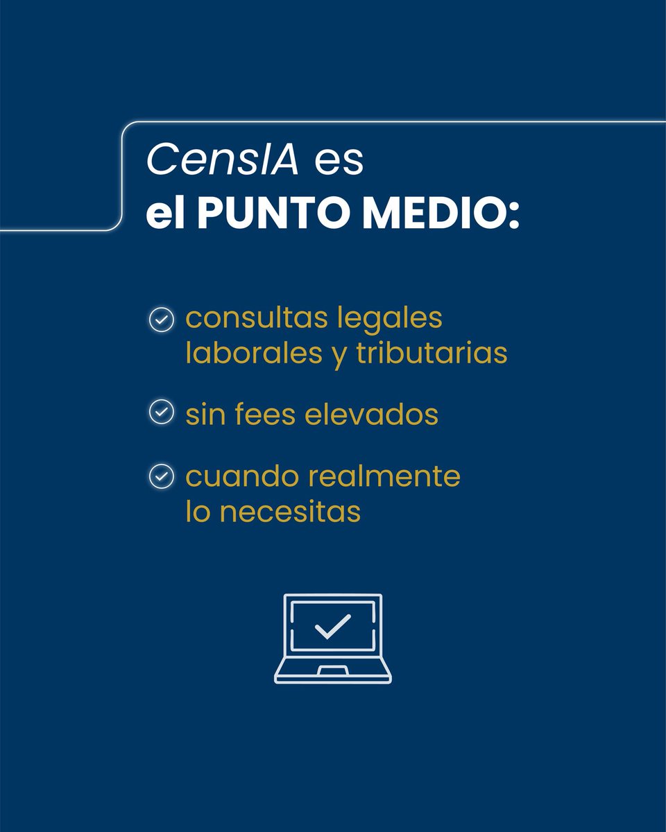 Si tu emprendimiento está creciendo es momento de considerar utilizar CensIA.

Esta herramienta te ayuda a resolver dudas en derecho laboral y tributario en el momento en que las necesitas, sin abogado en nómina y sin costos innecesarios.

#asesoríalegal #censia #census