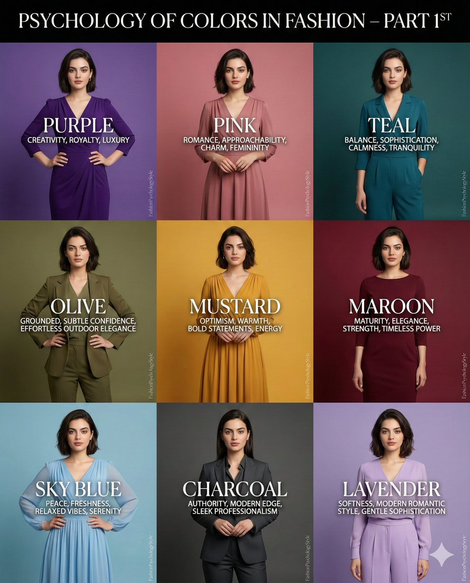 A fascinating look at how the colors we wear can speak volumes.

Nano Banana Ai Pro via Gemini 

Prompt:

Transform this image [UPLOAD YOUR IMAGE] into a 64K DSLR shot resolution of an ultra-hyperrealistic, polished fashion infographic titled “Psychology of Colors in Fashion –