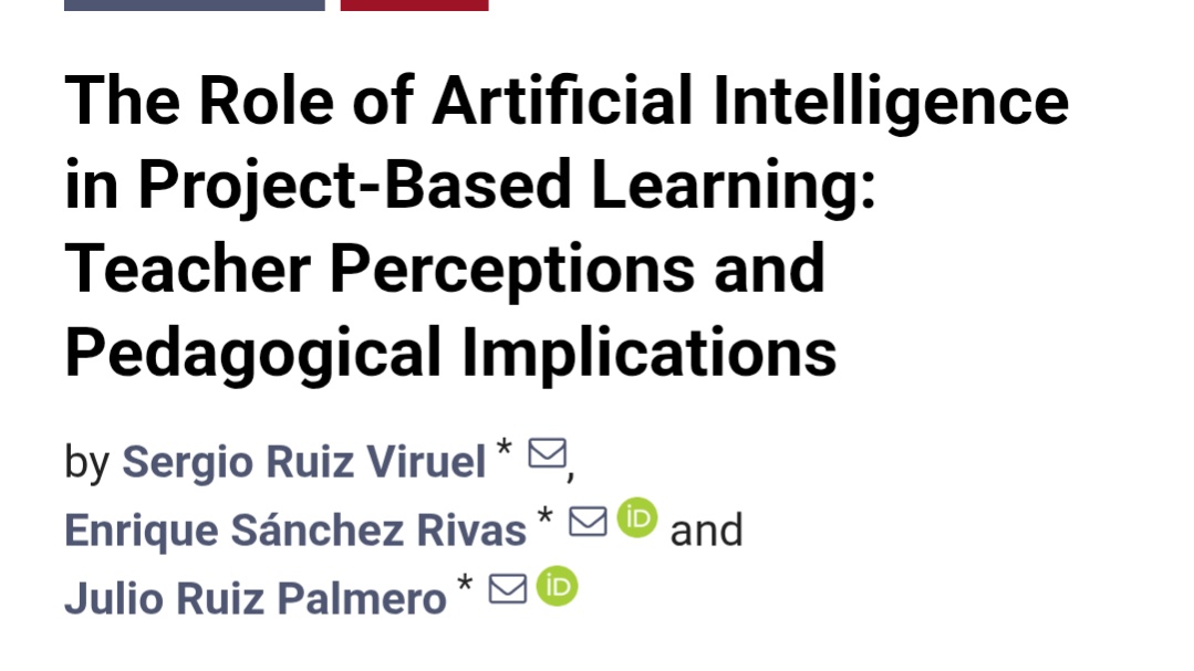 quiquesr's tweet image. ¿Cómo transforma la #IA el Aprendizaje Basado en Proyectos (#ABP)? 🤖📚

​A un año de su publicación en @EducSci_MDPI nuestro estudio alcanza:

​📈 +12.800 visitas
🎓 24 citas (Crossref)
​
Hilo resumen 👇🏻