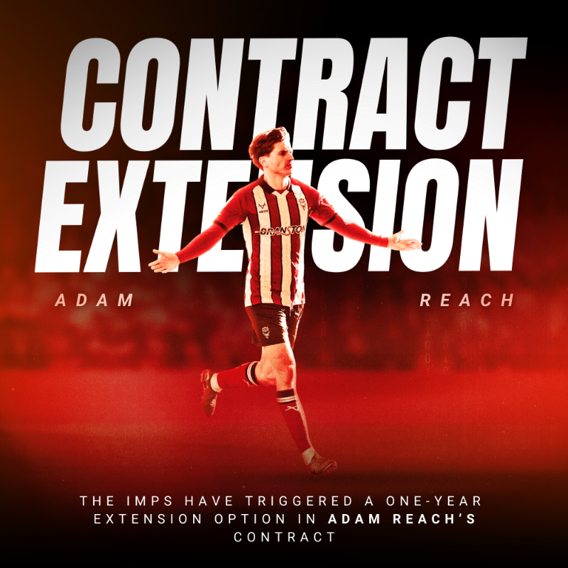 LincolnCity_FC's tweet photo. 🤝 City have triggered a clause early to extend Adam Reach’s contract at the club until the end of the 2026/27 season, plus a further appearance-linked trigger for another 12 months.