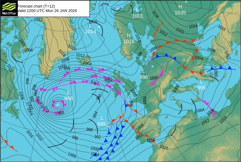 DerekTheWeather's tweet photo. Low pressure 985mb southwest of the UK today will deepen as it moves towards Ireland tomorrow. The depression named #StormChandra by @metoffice. 

In Wales, the strongest winds and gales will be in the southwest with a yellow warning. 

Heavy rain a concern with a yellow warning. https://t.co/ijkXSZZPLG