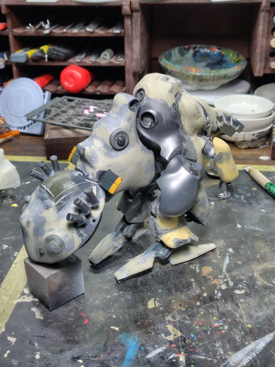 #マシーネンクリーガー
 #MK44祭

アックスナイトの進捗です。
シルエットが出てきたぞ〜
カッチョ良いですね〜