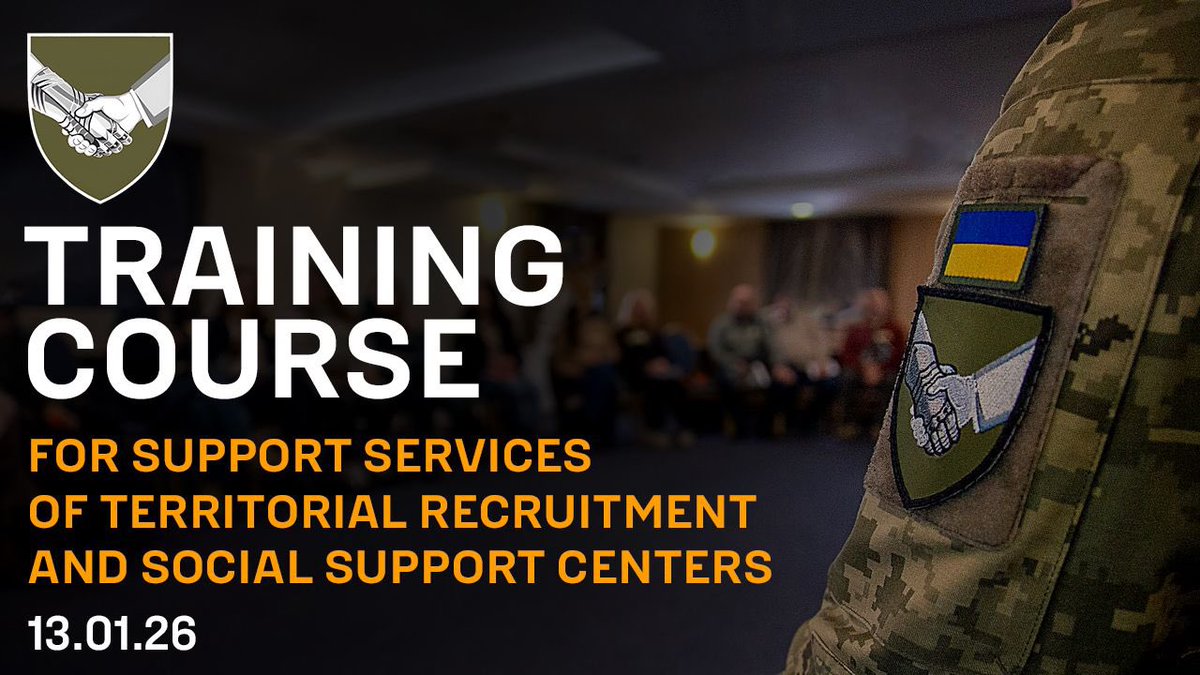 CIMIC_UA's tweet photo. An online training course for specialists working in Territorial Recruitment and Social Support Center support services is now available

https://t.co/zCTvRWZcW2 https://t.co/9KP56j6ZKk
