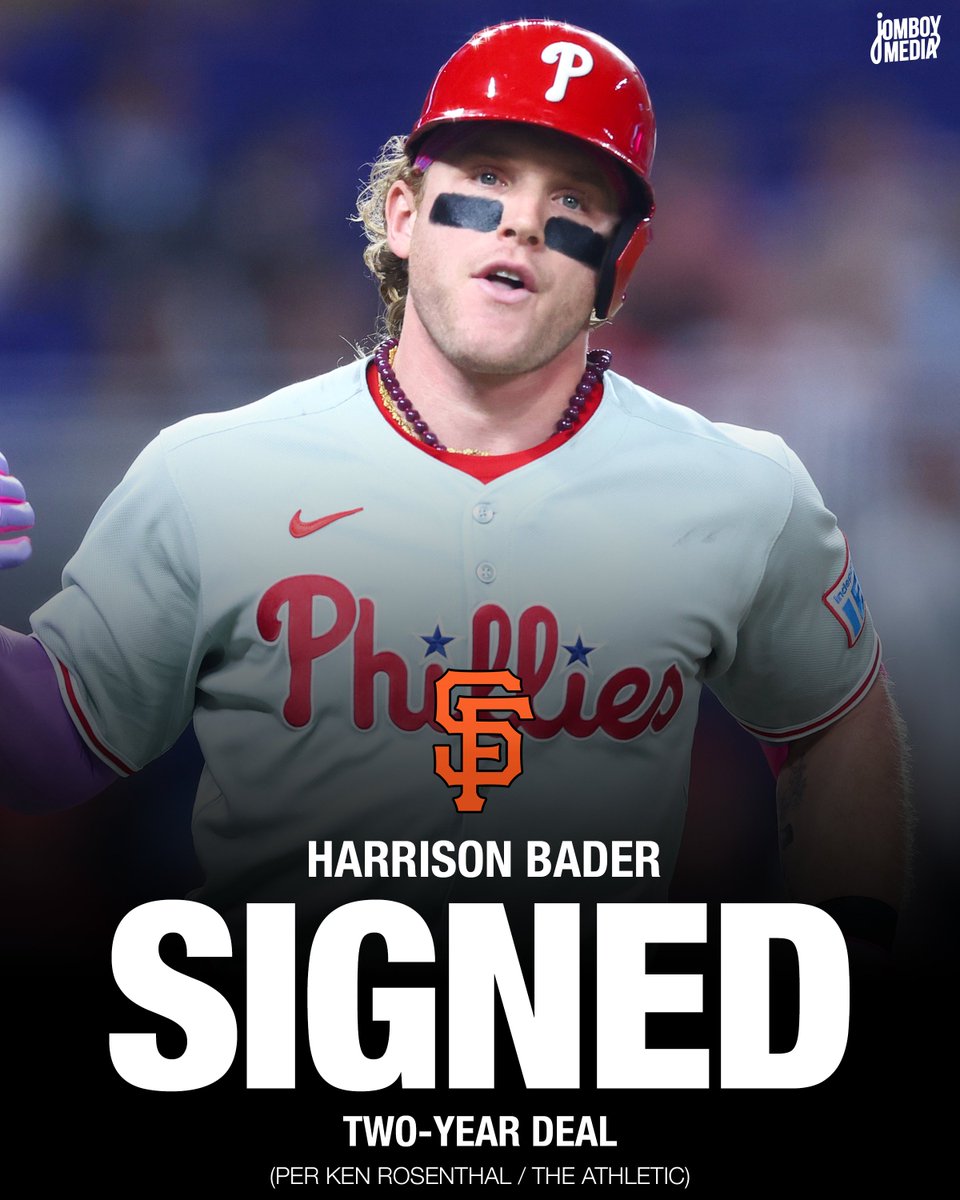 TalkinBaseball_'s tweet image. Harrison Bader goes to the Giants on a two-year deal