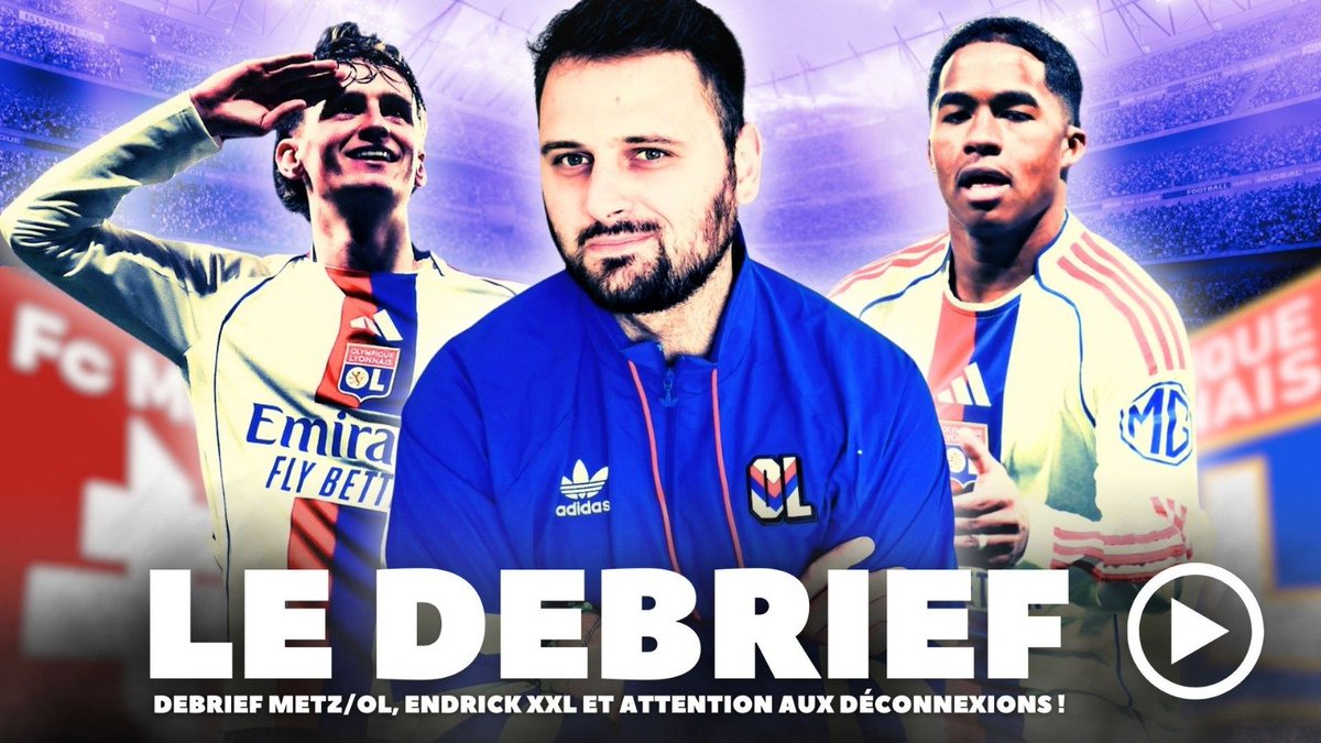 UnGoneExpa's tweet image. ⏰️C'est l'heure du DEBRIEF #METZ 2-5 #OL !

📈 L'OL cartonne et s'accroche au TOP 4!
🔥#ENDRICK était en feu !
😴 Attention aux cadeaux et aux déconnexions mentales ...

Le lien juste ici et merci à tous pour le soutien ❤️💙 : 

🔗 youtu.be/KP4FkNo3yYY