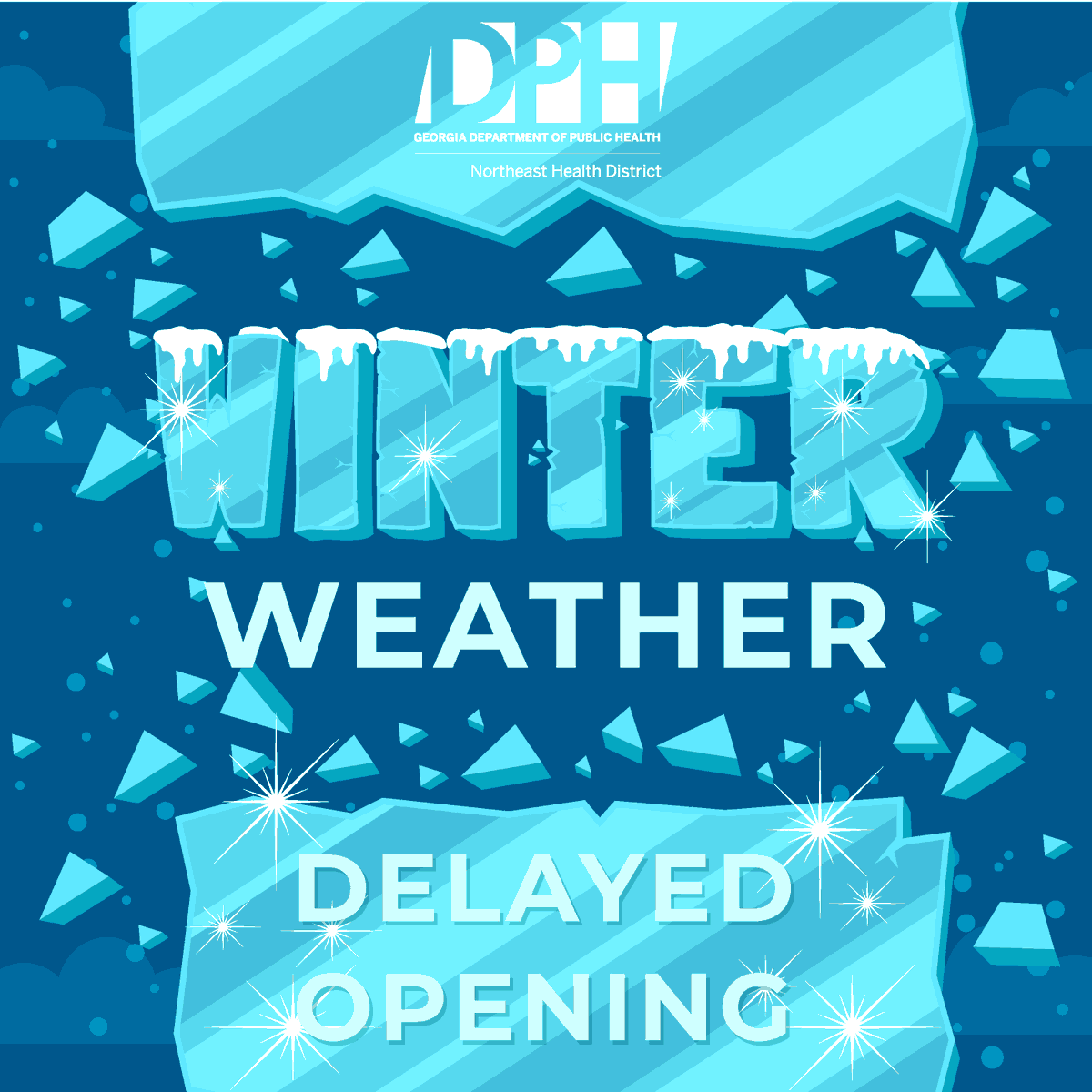 NEHealthDept's tweet photo. All Northeast Health District clinics and offices will delay opening until 10:00 a.m. on Tuesday, January 27th. https://t.co/4rtKHUQKXQ