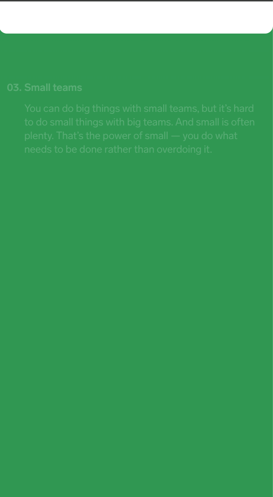 pdesroches's tweet photo. @jasonfried why https://t.co/B3qSeOrOSU site doesn't work on mobile ? The menu is hidden under a white bar. https://t.co/bZhWDJgTQ4
