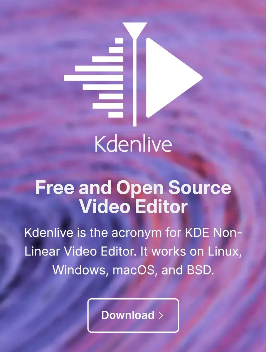vibingleaf's tweet photo. By chance if you guys wanna know what I use... I use kdenlive

And yes, it's fully free and has no watermarks/outros. It just doesn't have too crazy filters, and all the effects are manual. https://t.co/2iGfVIbqHr