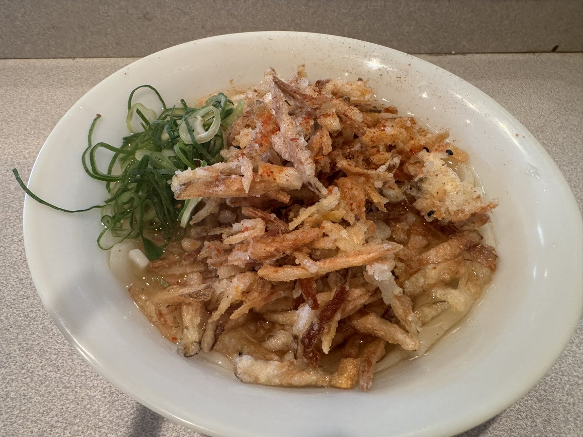 yoka2000's tweet photo. そして桜島フェリーの定番うどん
今回はごぼ天うどん
ごぼう天は、カラムーチョみたいなポテトスティック状でカリカリしてて、お菓子みたいな食感
フェリー移動時間は15分とタイトでしたが、美味しくいただきました〜
#桜島 https://t.co/5cyleXixXX
